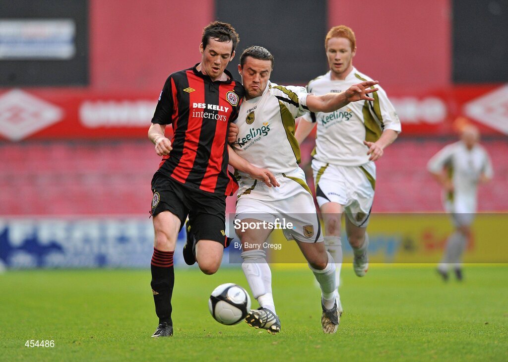 24 August 2010; Shane Keeley, Bohemians A, in action against Colly James, Sporting Fingal A. Newstalk Cup Final, Bohemians A v Sporting Fingal A, Dalymount Park, Dublin. Picture credit: Barry Cregg / SPORTSFILE
