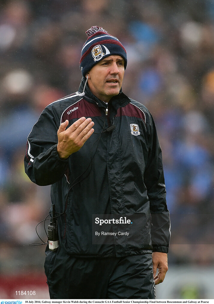10 July 2016; Galway manager Kevin Walsh during the Connacht GAA Football Senior Championship Final between Roscommon and Galway at Pearse Stadium in Galway. Photo by Ramsey Cardy/Sportsfile