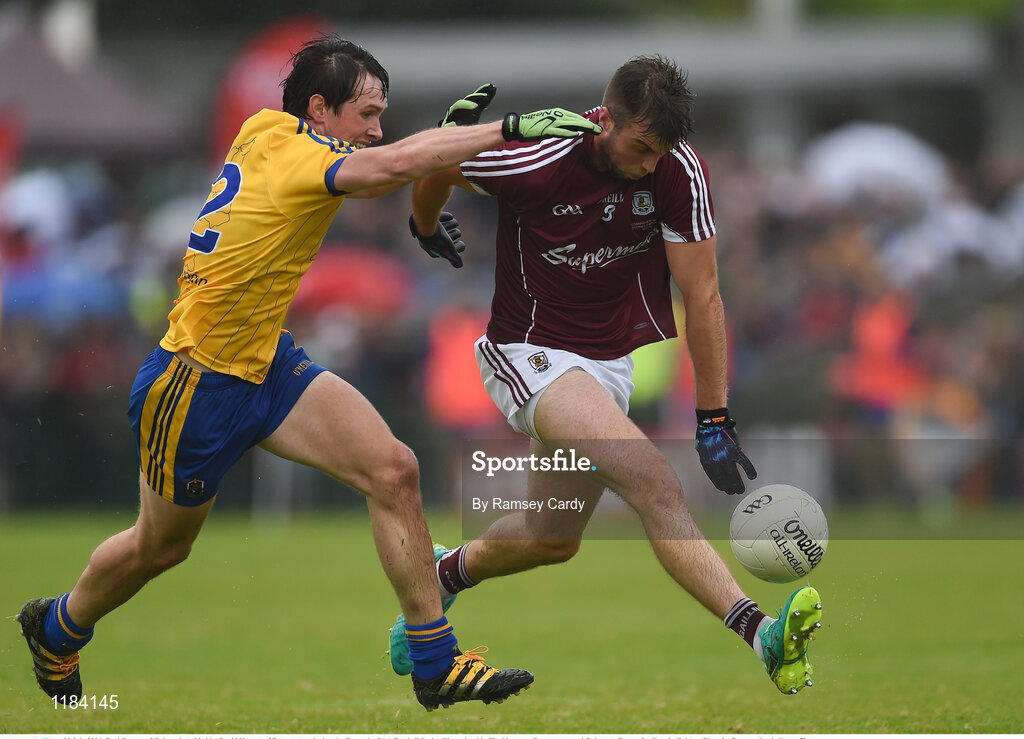 10 July 2016; Paul Conroy of Galway is tackled by David Keenan of Roscommon during the Connacht GAA Football Senior Championship Final between Roscommon and Galway at Pearse Stadium in Galway. Photo by Ramsey Cardy/Sportsfile