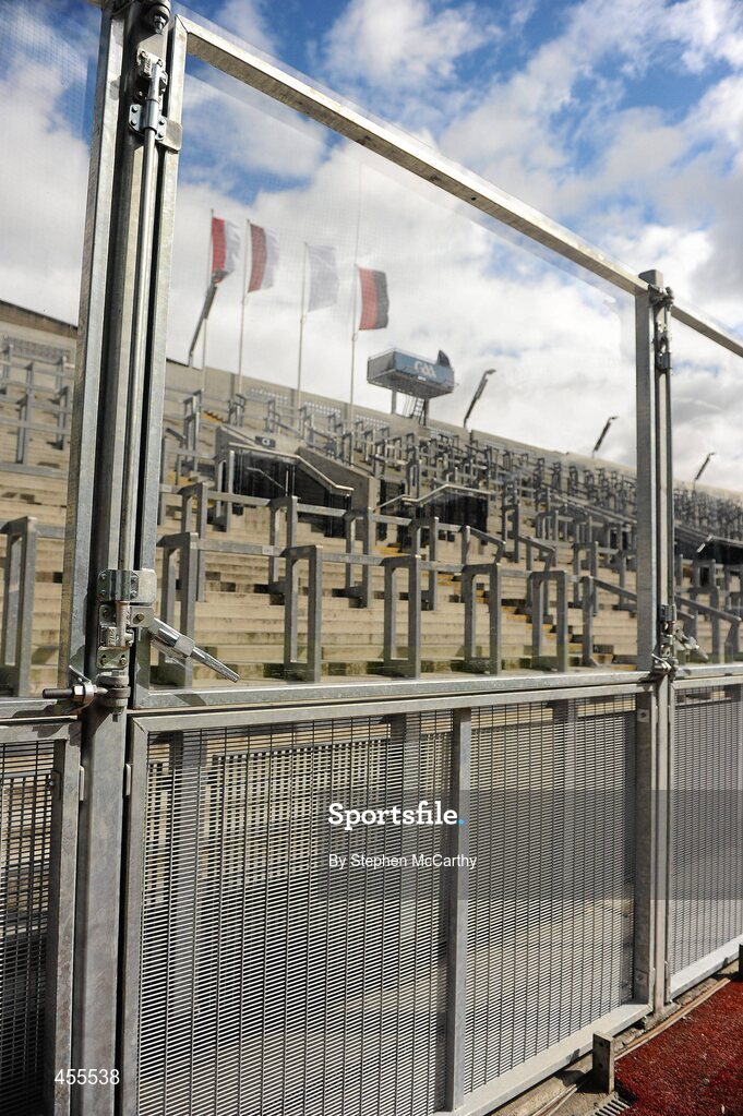 29 August 2010; A general view of the newly erected fence at Hill 16 ahead of the game. GAA Football All-Ireland Senior Championship Semi-Final, Kildare v Down, Croke Park, Dublin. Picture credit: Stephen McCarthy / SPORTSFILE