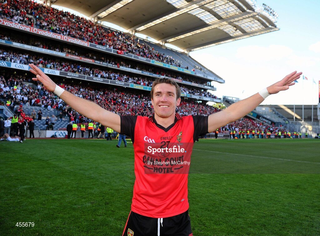 29 August 2010; Ronan Murtagh, Down, celebrates his side's victory. GAA Football All-Ireland Senior Championship Semi-Final, Kildare v Down, Croke Park, Dublin. Picture credit: Stephen McCarthy / SPORTSFILE