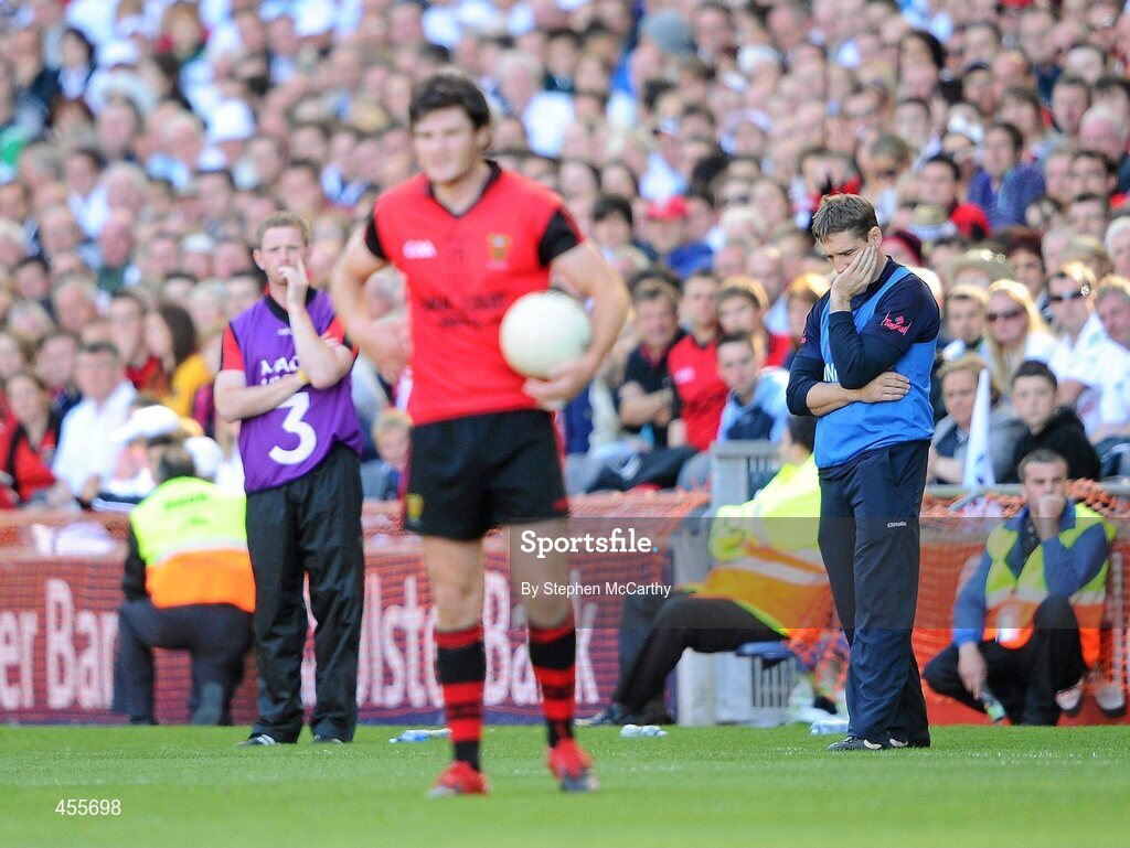 29 August 2010; Kildare manager Kieran McGeeney, right, during the second half. GAA Football All-Ireland Senior Championship Semi-Final, Kildare v Down, Croke Park, Dublin. Picture credit: Stephen McCarthy / SPORTSFILE
