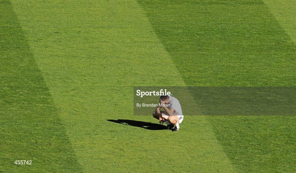 29 August 2010; A dejected John Doyle, Kildare, after the game. GAA Football All-Ireland Senior Championship Semi-Final, Kildare v Down, Croke Park, Dublin. Picture credit: Brendan Moran / SPORTSFILE
