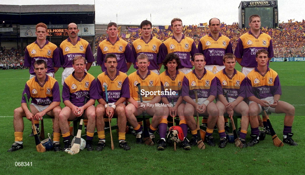 1 September 1996; Wexford team ahead of the Guinness All-Ireland Senior Hurling Championship Final match between Wexford and Limerick at Croke Park in Dublin. Photo by Ray McManus/Sportsfile