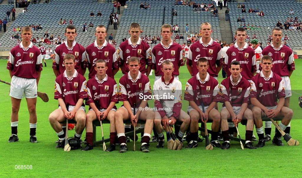 29 July 2001; Galway team during the All-Ireland Minor Hurling Championship Quarter Final match between Galway and Derry at Croke Park in Dublin. Photo by Brian Lawless/Sportsfile