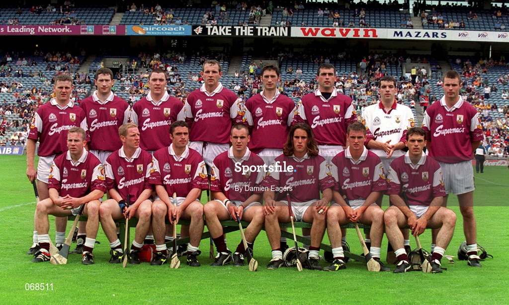 29 July 2001; Galway team ahead of the Guinness All-Ireland Senior hurling Championship Quarter-Final match between Galway and Derry at Croke Park in Dublin. Photo by Damien Eagers/Sportsfile