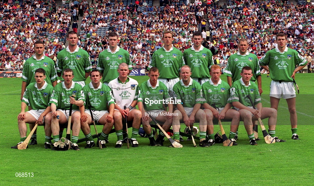 1 September 1996; Limerick team ahead of the Guinness All-Ireland Senior Hurling Championship Final match between Wexford and Limerick at Croke Park in Dublin. Photo by Ray McManus/Sportsfile
