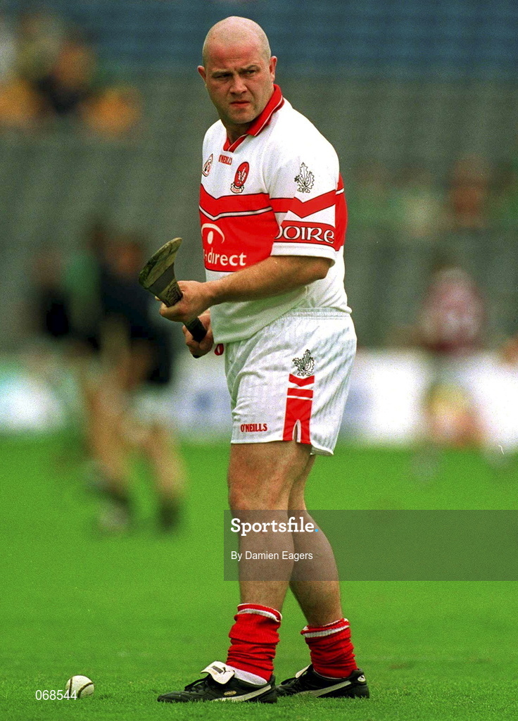29 July 2001; Geoffrey McGonagle of Derry during the Guinness All-Ireland Senior hurling Championship Quarter-Final match between Galway and Derry at Croke Park in Dublin. Photo by Damien Eagers/Sportsfile