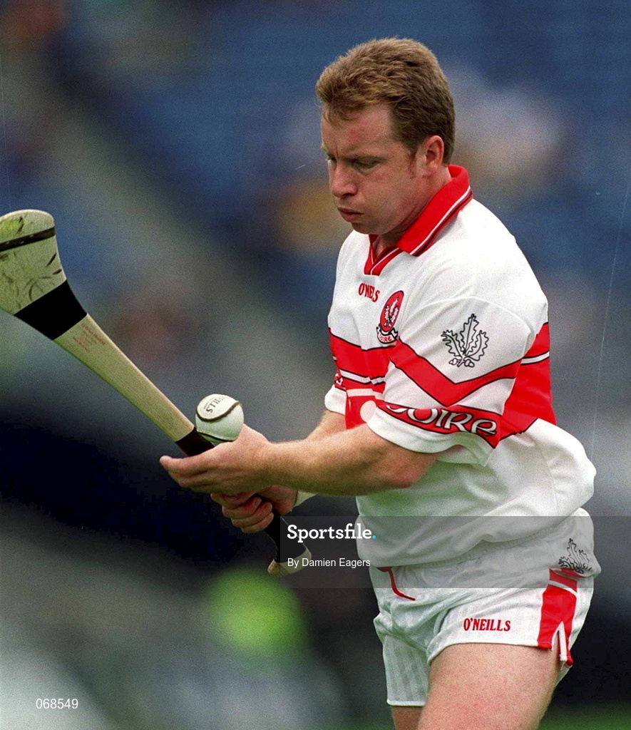 29 July 2001; Kieran McKeever of Derry during the Guinness All-Ireland Senior hurling Championship Quarter-Final match between Galway and Derry at Croke Park in Dublin. Photo by Damien Eagers/Sportsfile