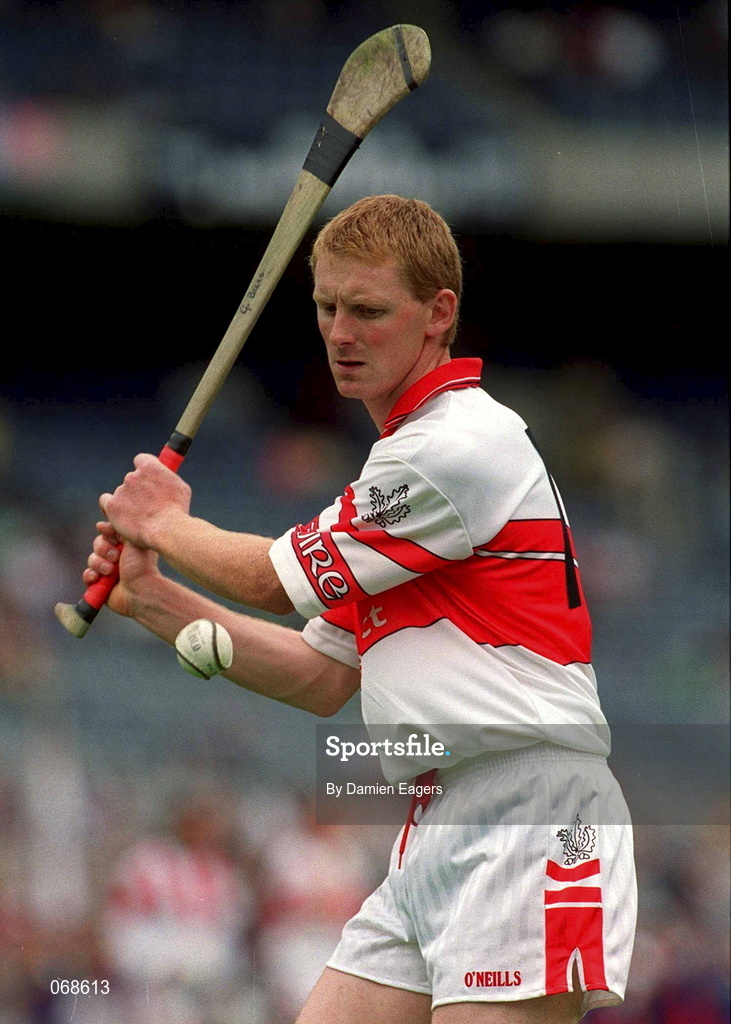 29 July 2001; Gary Biggs of Derry during the Guinness All-Ireland Senior hurling Championship Quarter-Final match between Galway and Derry at Croke Park in Dublin. Photo by Damien Eagers/Sportsfile
