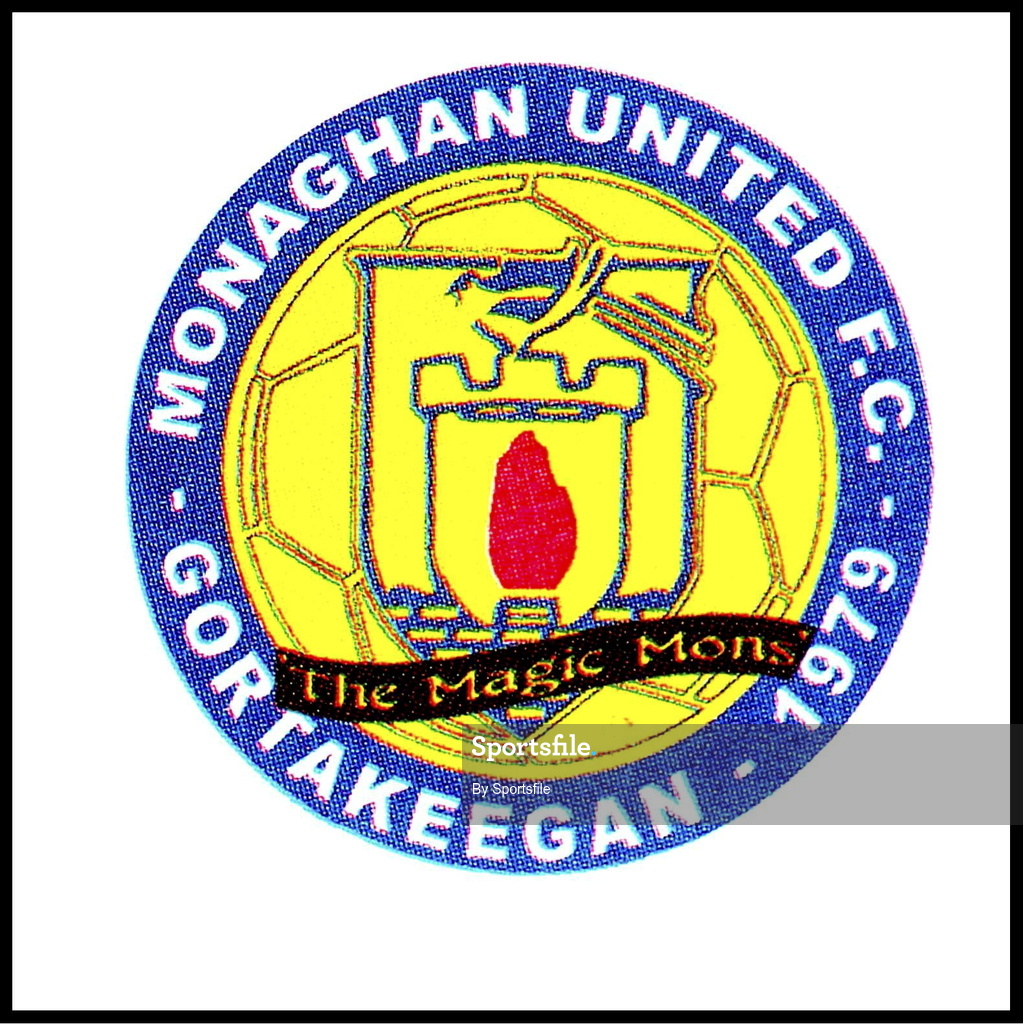 30 July 2001; Monaghan United club crest. Photo by Sportsfile