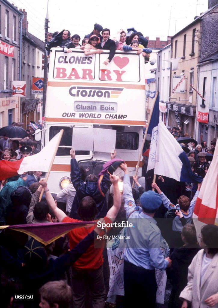 10 June 1985; Barry McGuigan during his homecoming after beating Eusebio Pedroza to win the World Championship fight in Clones, Monaghan. Photo by Ray McManus/Sportsfile