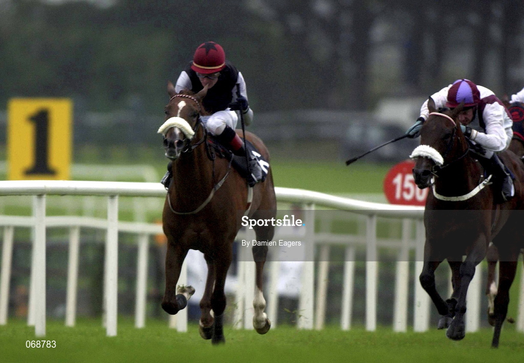 30 July 2001; Sights on Gold, with Pat Smullen up, on their way to winning the GPT Access Equipment European Breeders Fund Maiden of £17,000 during day 1 of the Galway Summer Racing Festival at Ballybrit Racecourse in Galway. Photo by Damien Eagers/Sportsfile