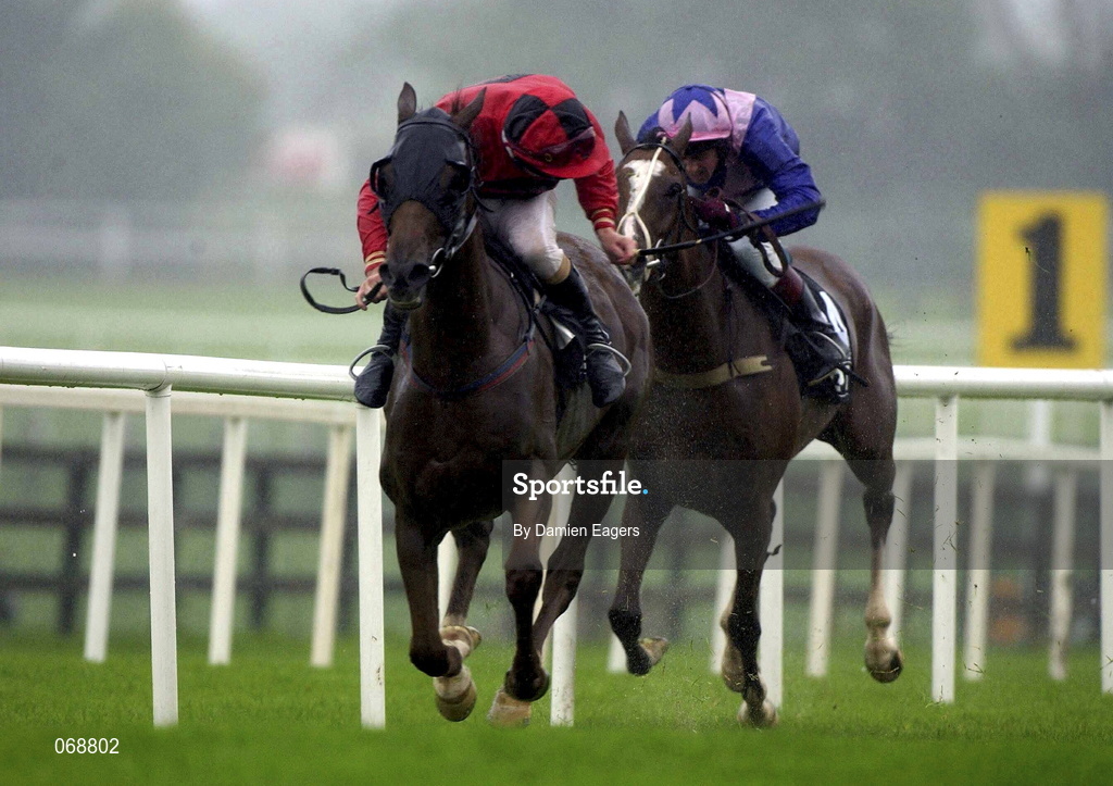 30 July 2001; Gamekeeper, with Aidan Fitzgerald up, on his way to victory in the GPT Galway Q.R Handicap of £50,000, ahead of Wild Romance, with Pat Murphy up during day 1 of the Galway Summer Racing Festival at Ballybrit Racecourse in Galway. Photo by Damien Eagers/Sportsfile