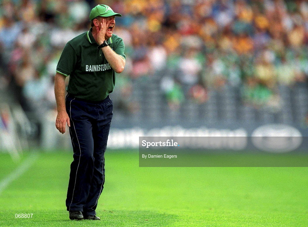 29 July 2001; Limerick manager Eamonn Cregan during the Guinness All-Ireland Senior Hurling Championship Quarter-Final match between Wexford and Limerick at Croke Park in Dublin. Photo by Damien Eagers/Sportsfile