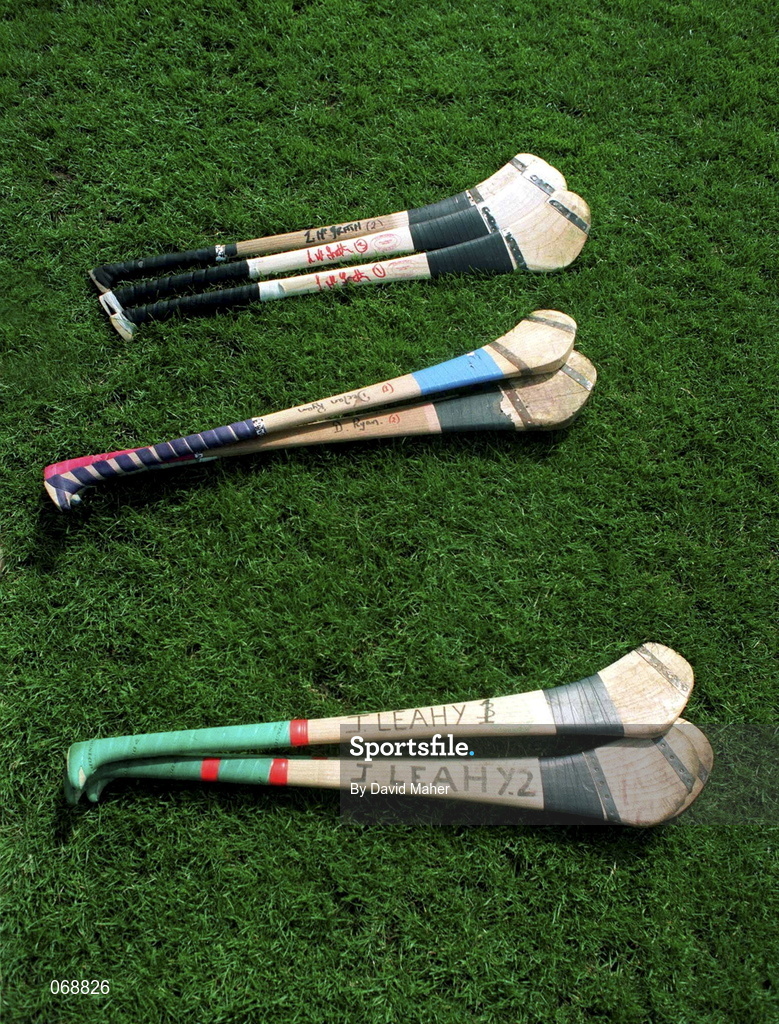 17 August 1997; Tipperary players hurleys on the sideline during the Guinness All-Ireland Senior Hurling Championship Semi-Final match between Tipperary and Wexford at Croke Park in Dublin. Photo by David Maher/Sportsfile