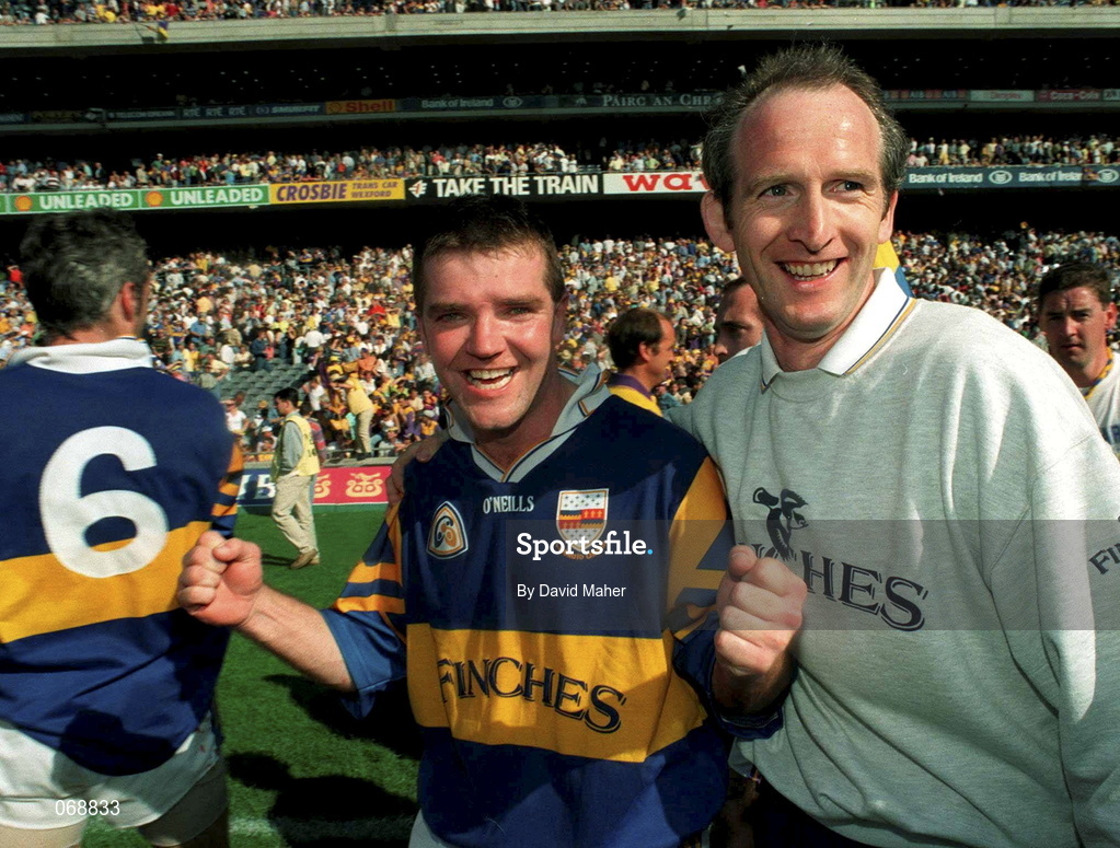 17 August 1997; Michael Cleary of Tipperary celebrates following the Guinness All-Ireland Senior Hurling Championship Semi-Final match between Tipperary and Wexford at Croke Park in Dublin. Photo by David Maher/Sportsfile