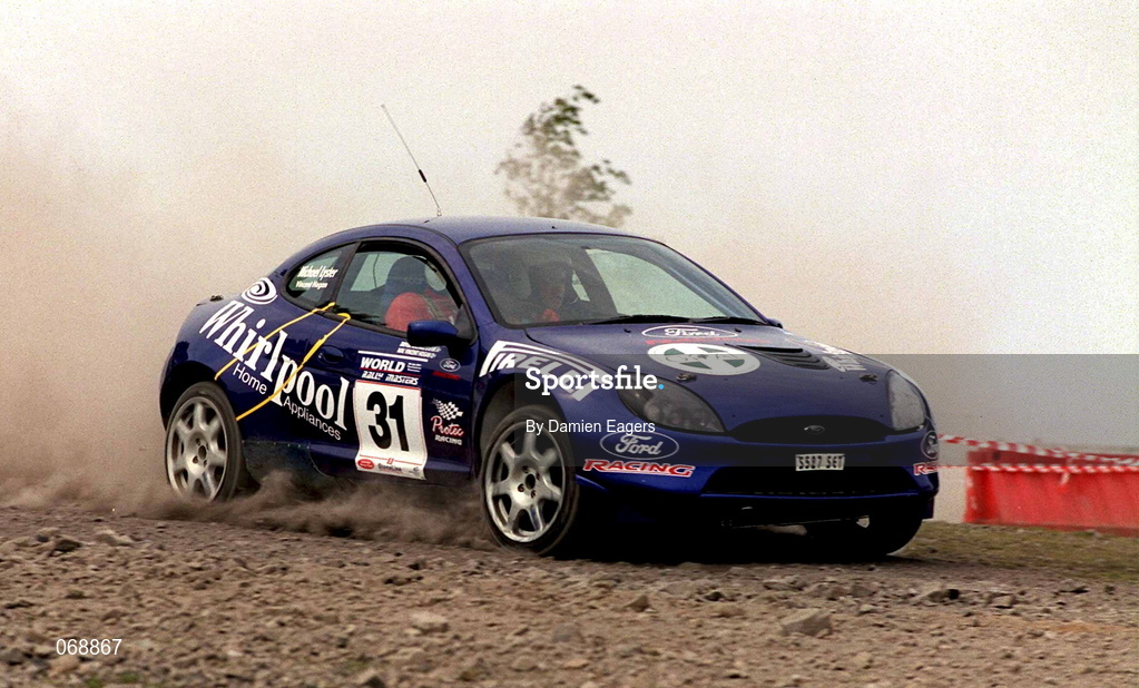 28 July 2001; Michael Lyster in his Ford Puma during the World Rally Masters Championships 2001 at Punchestown in Kildare. Photo by Damien Eagers/Sportsfile