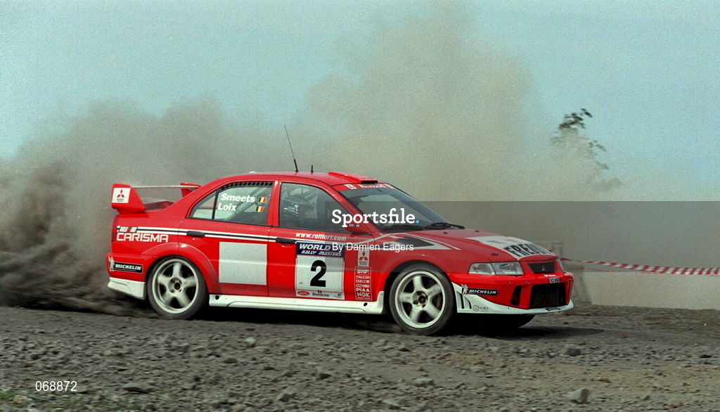 28 July 2001; Freddy Loix in his Mitsubishi Lancer Evolution 5 during the World Rally Masters Championships 2001 at Punchestown in Kildare. Photo by Damien Eagers/Sportsfile