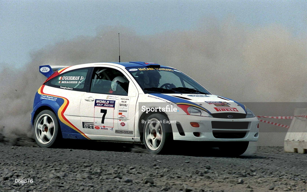 28 July 2001; Frank Meagher of Ford Focus during the World Rally Masters Championships 2001 at Punchestown in Kildare. Photo by Damien Eagers/Sportsfile