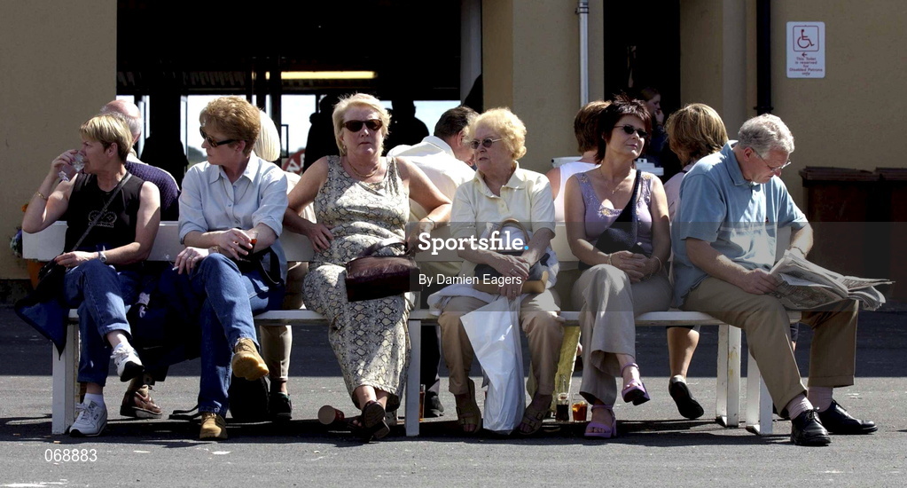 31 July 2001; Racegoers during day 2 of the Galway Summer Racing Festival at Ballybrit Racecourse in Galway. Photo by Damien Eagers/Sportsfile