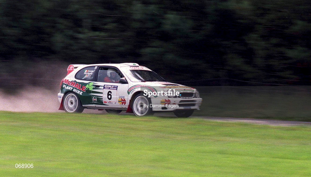 28 July 2001; Austin McHale in his Toyota Corolla during the World Rally Masters Championships 2001 at Punchestown in Kildare. Photo by Damien Eagers/Sportsfile