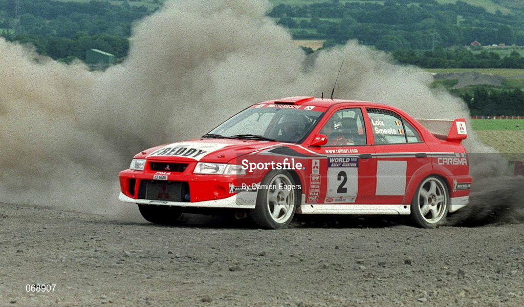 28 July 2001; Freddy Loix in his Mitsubishi Lancer Evolution 5 during the World Rally Masters Championships 2001 at Punchestown in Kildare. Photo by Damien Eagers/Sportsfile
