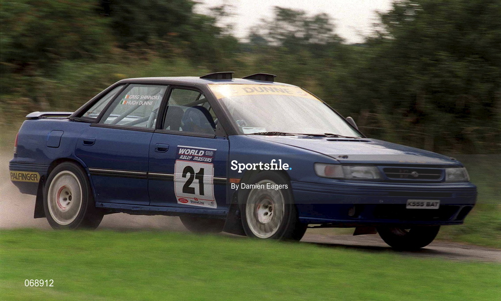 28 July 2001; Hugh Dunne in his Subaru Impreza during the World Rally Masters Championships 2001 at Punchestown in Kildare. Photo by Damien Eagers/Sportsfile