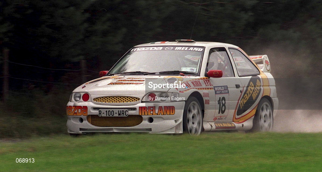 28 July 2001; Johnny O'Sullivan in his Ford Escort during the World Rally Masters Championships 2001 at Punchestown in Kildare. Photo by Damien Eagers/Sportsfile