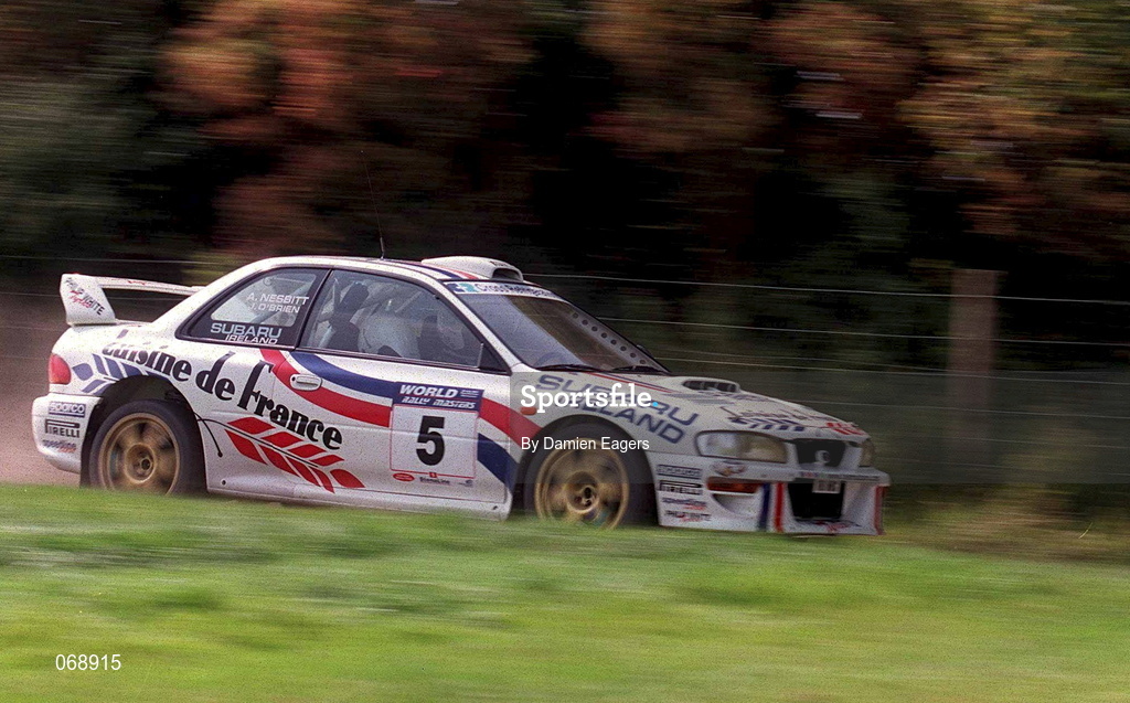 28 July 2001; Andrew Nesbitt in his Subaru Impreza during the World Rally Masters Championships 2001 at Punchestown in Kildare. Photo by Damien Eagers/Sportsfile