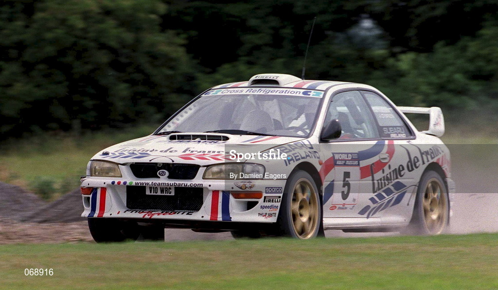 28 July 2001; Andrew Nesbitt in his Subaru Impreza during the World Rally Masters Championships 2001 at Punchestown in Kildare. Photo by Damien Eagers/Sportsfile