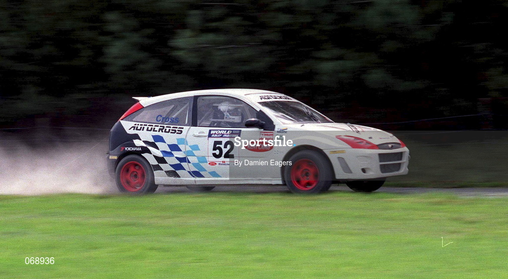 28 July 2001; John Cross in his Ford Focus during the World Rally Masters Championships 2001 at Punchestown in Kildare. Photo by Damien Eagers/Sportsfile