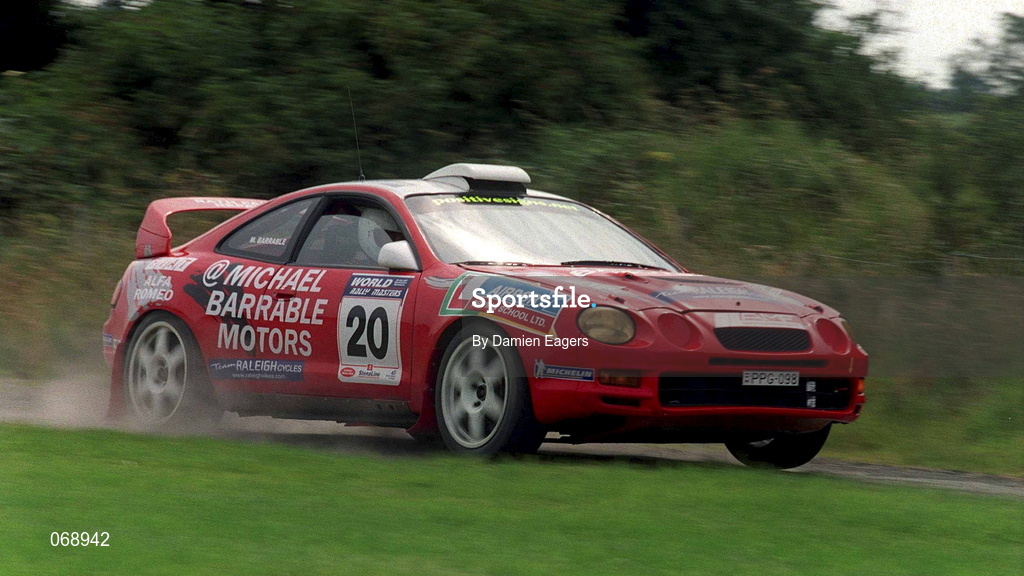 28 July 2001; Michael Barabl in his Toyota Celica 205 during the World Rally Masters Championships 2001 at Punchestown in Kildare. Photo by Damien Eagers/Sportsfile
