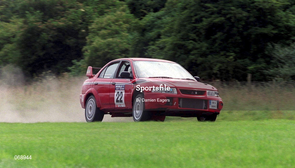 28 July 2001; Niall Driver in his Mitsubishi Lancer Evolution 6 during the World Rally Masters Championships 2001 at Punchestown in Kildare. Photo by Damien Eagers/Sportsfile