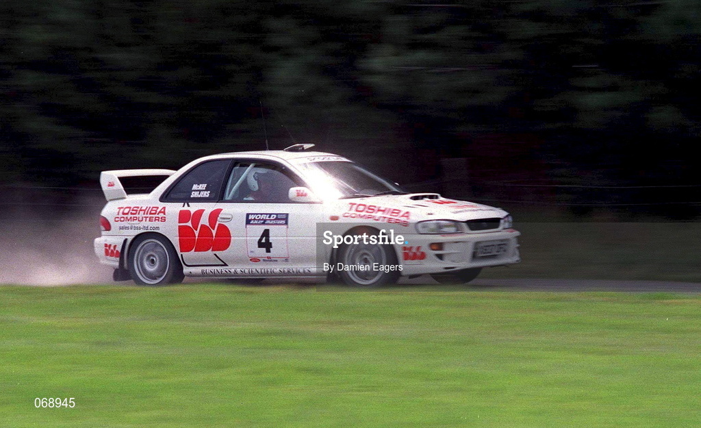 28 July 2001; Patrick Snyers in his Subaru Impreza during the World Rally Masters Championships 2001 at Punchestown in Kildare. Photo by Damien Eagers/Sportsfile
