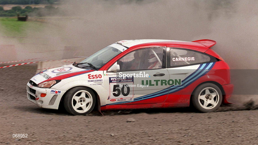 28 July 2001; Dermot Carnegie in his Ford Focus during the World Rally Masters Championships 2001 at Punchestown in Kildare. Photo by Damien Eagers/Sportsfile