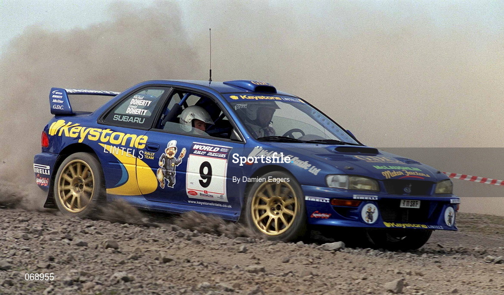 28 July 2001; Daniel Doherty in his Subaru Impreza during the World Rally Masters Championships 2001 at Punchestown in Kildare. Photo by Damien Eagers/Sportsfile
