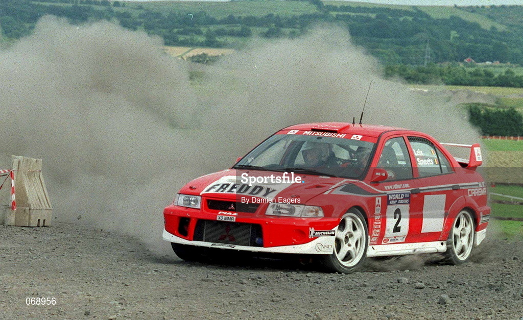 28 July 2001; Freddy Loix in his Mitsubishi Lancer Evolution 5 during the World Rally Masters Championships 2001 at Punchestown in Kildare. Photo by Damien Eagers/Sportsfile