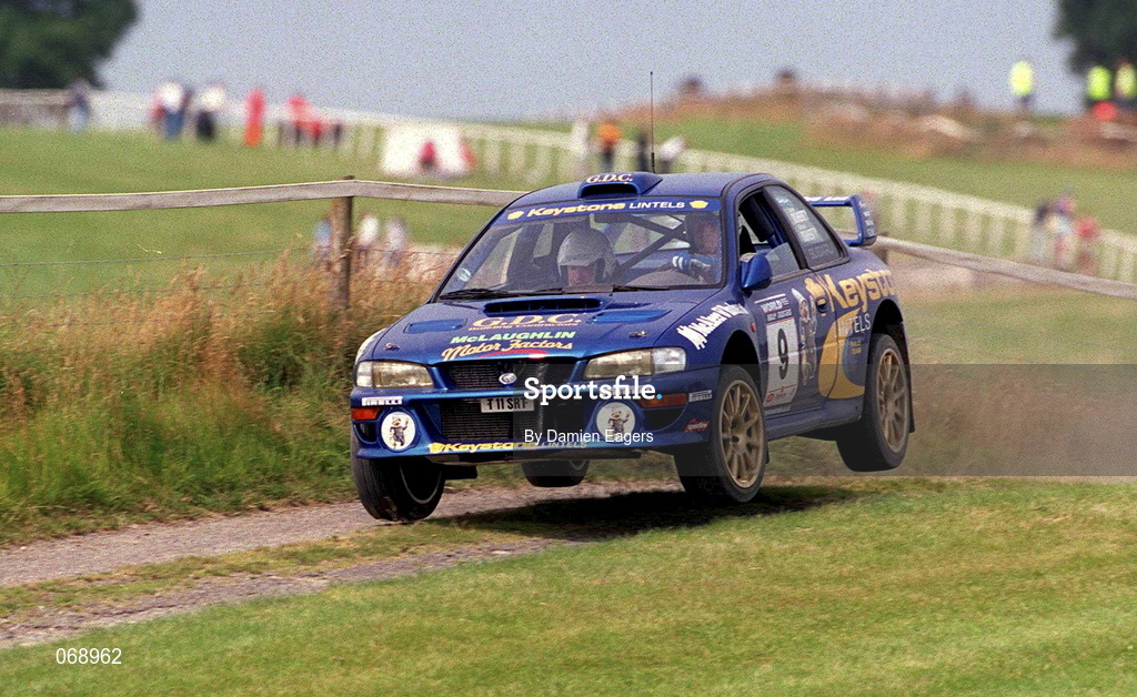 28 July 2001; Daniel Doherty in his Subaru Impreza during the World Rally Masters Championships 2001 at Punchestown in Kildare. Photo by Damien Eagers/Sportsfile