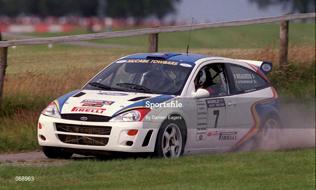 28 July 2001; Frank Meagher in his Ford Focus during the World Rally Masters Championships 2001 at Punchestown in Kildare. Photo by Damien Eagers/Sportsfile