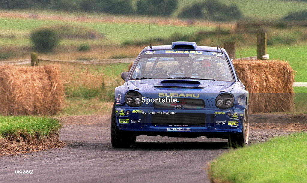 28 July 2001; Richard Burns in his Subaru Impreza during the World Rally Masters Championships 2001 at Punchestown in Kildare. Photo by Damien Eagers/Sportsfile