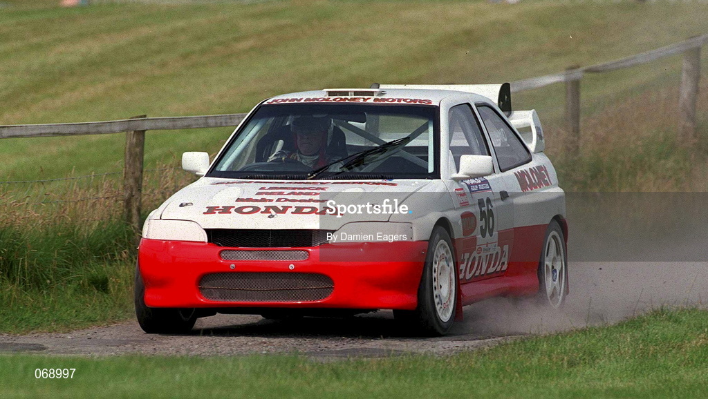 28 July 2001; John Moloney in his Ford Escort during the World Rally Masters Championships 2001 at Punchestown in Kildare. Photo by Damien Eagers/Sportsfile