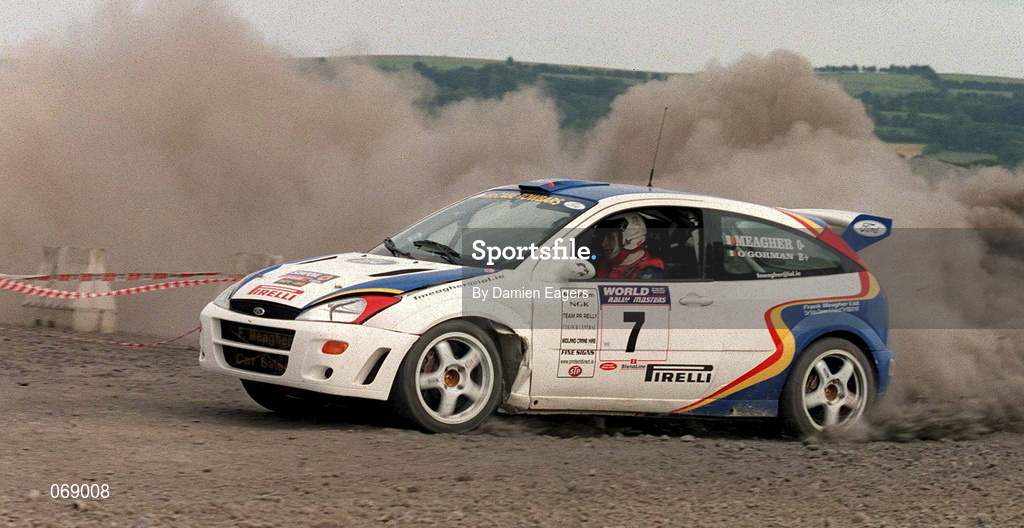 28 July 2001; Frank Meagher in his Ford Focus during the World Rally Masters Championships 2001 at Punchestown in Kildare. Photo by Damien Eagers/Sportsfile
