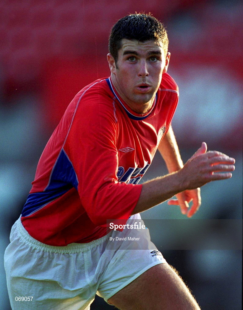 27 July 2001; Davy Byrne of Shelbourne during the pre-season friendly match between Shelbourne and Wycombe Wanderers at Tolka Park in Dublin. Photo by David Maher/Sportsfile