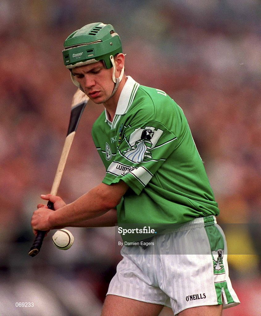 29 July 2001; Mike O'Brien of Limerick during the Guinness All-Ireland Senior Hurling Championship Quarter-Final match between Wexford and Limerick at Croke Park in Dublin. Photo by Damien Eagers/Sportsfile