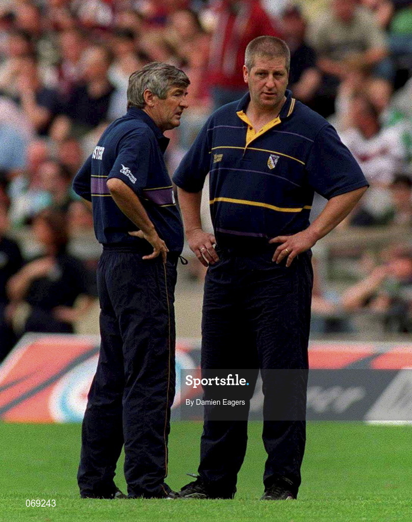 29 July 2001; Wexford manager Tony Dempsey, left, with selector Ger Cushe during the Guinness All-Ireland Senior Hurling Championship Quarter-Final match between Wexford and Limerick at Croke Park in Dublin. Photo by Damien Eagers/Sportsfile