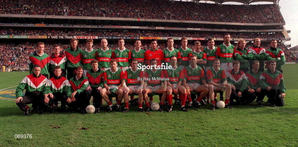 29 September 1996; Mayo team ahead of the All-Ireland Senior Football Championship Final Replay match between Meath and Mayo at Croke Park in Dublin. Photo by Ray McManus/Sportsfile