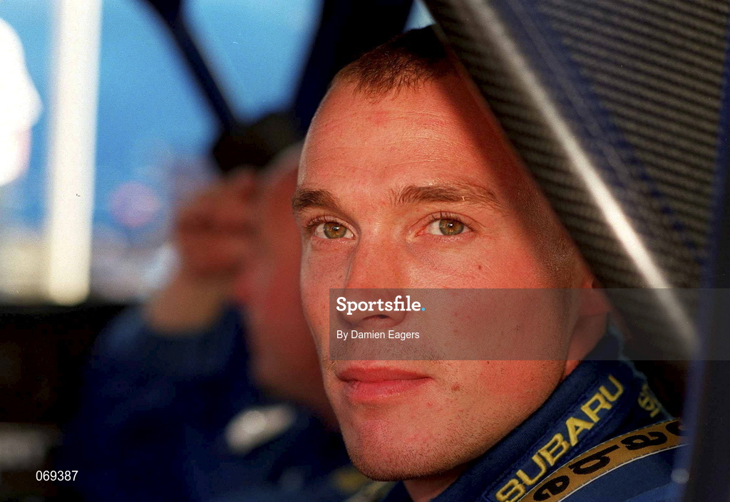 28 July 2001; Richard Burns in his Subaru Impreza during the World Rally Masters Championships 2001 at Punchestown in Kildare. Photo by Damien Eagers/Sportsfile
