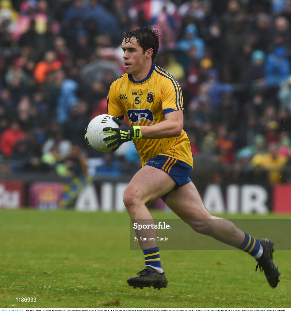 10 July 2016; David Murray of Roscommon during the Connacht GAA Football Senior Championship Final between Roscommon and Galway at Pearse Stadium in Galway. Photo by Ramsey Cardy/Sportsfile