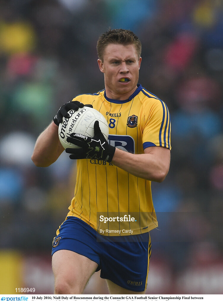 10 July 2016; Niall Daly of Roscommon during the Connacht GAA Football Senior Championship Final between Roscommon and Galway at Pearse Stadium in Galway. Photo by Ramsey Cardy/Sportsfile